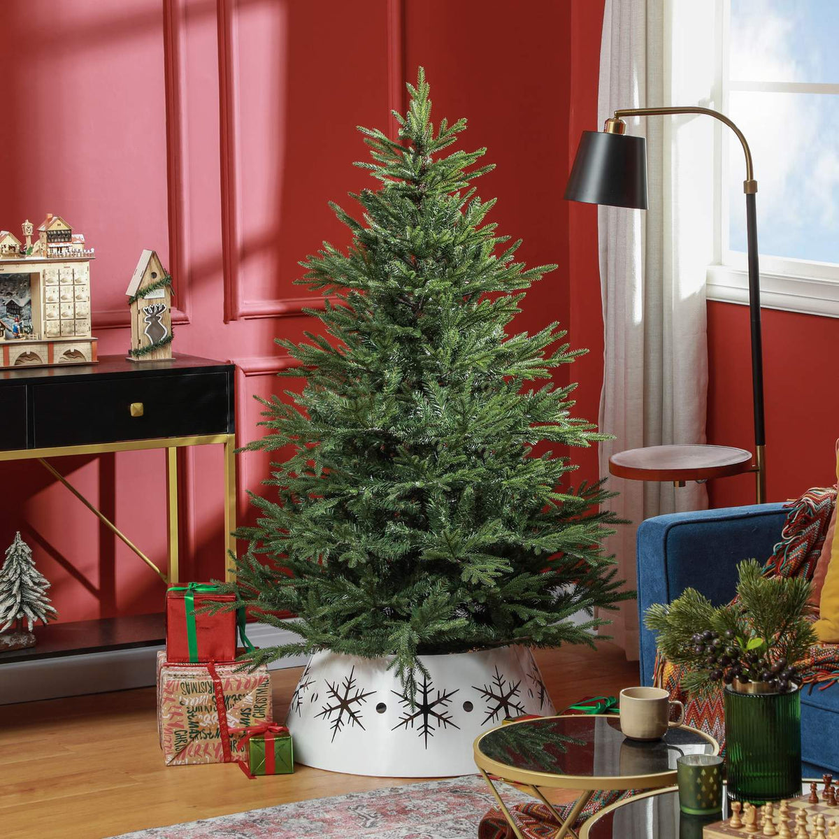 Artificial Christmas Tree, 150cm Christmas Tree with 1724 Tips, Foldable Metal Stand, for Christmas Decoration, Green