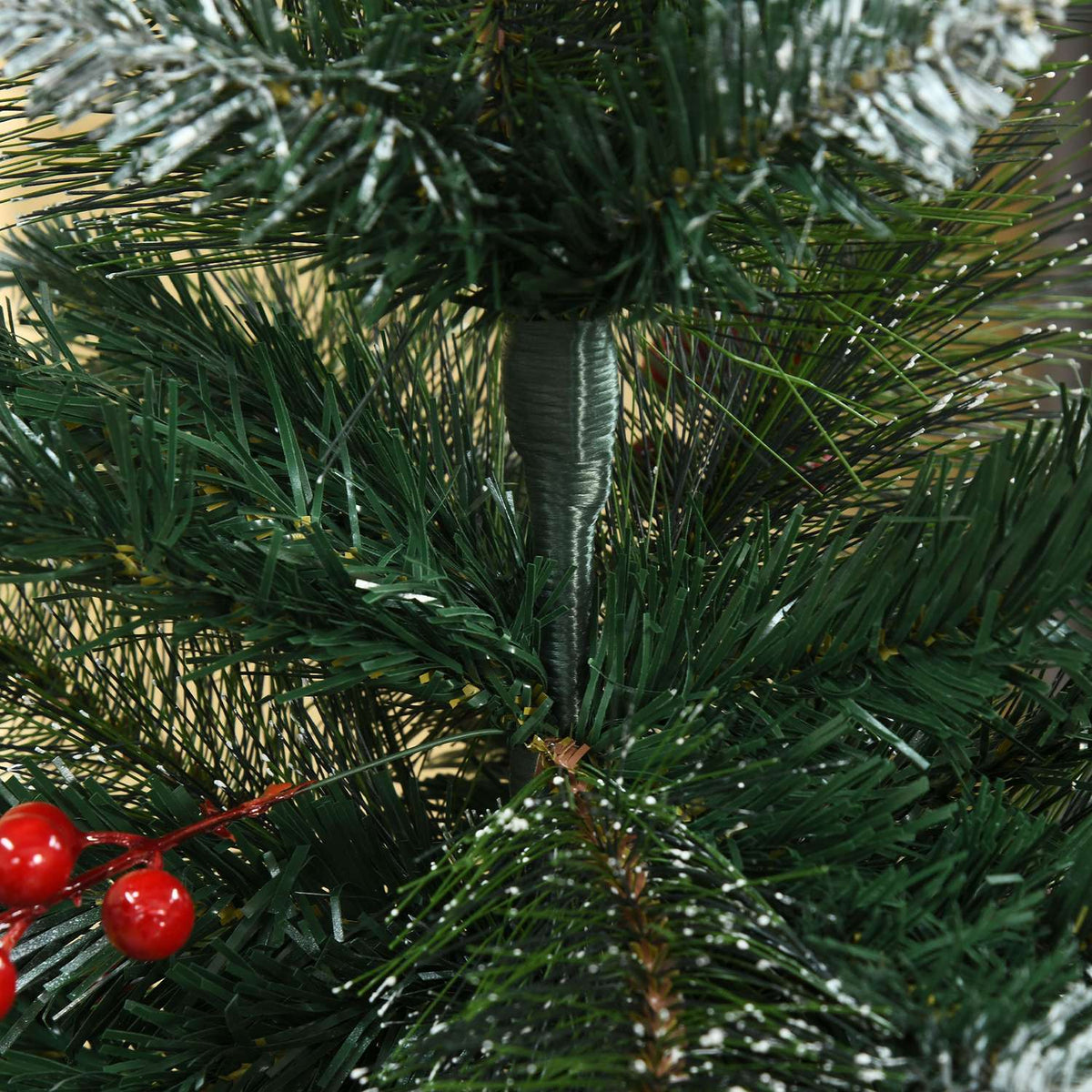 Artificial Christmas Tree 1.5 M Christmas Tree 360 Branches Pvc Metal Green + White Ø50 X 150 Cm