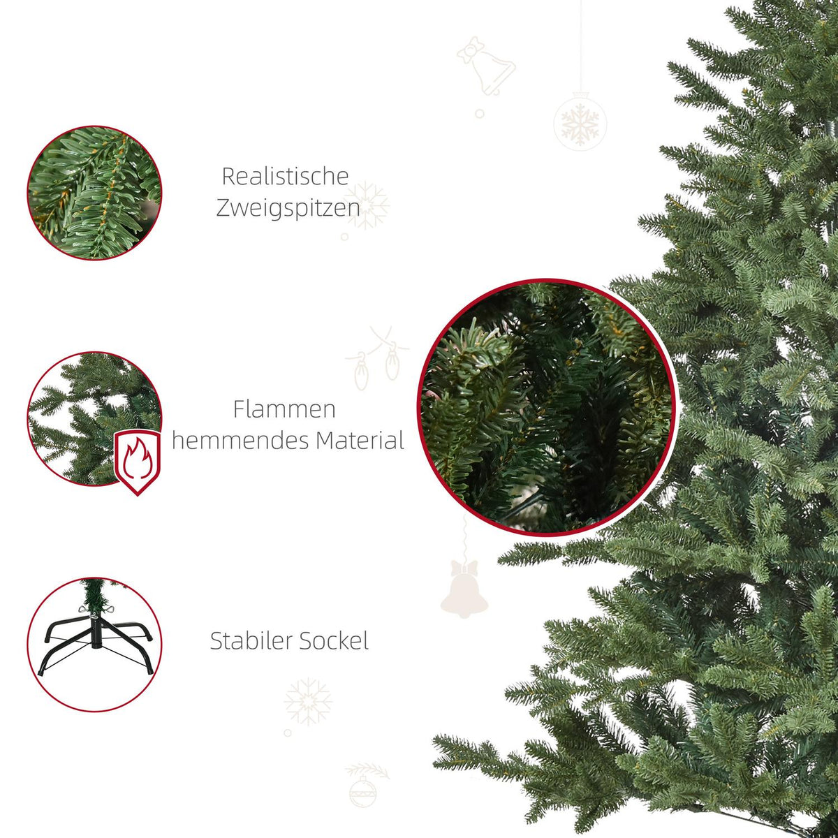 Artificial Christmas Tree 1.5 M Christmas Tree Pvc Pe Metal Green Ø105 X 150 Cm