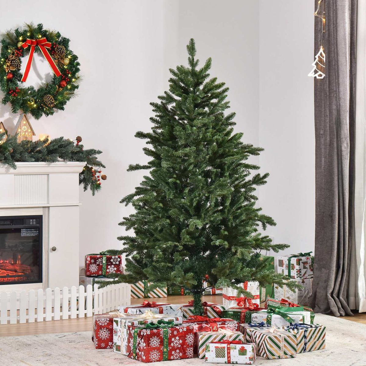 Artificial Christmas Tree 1.5 M Christmas Tree Pvc Pe Metal Green Ø105 X 150 Cm