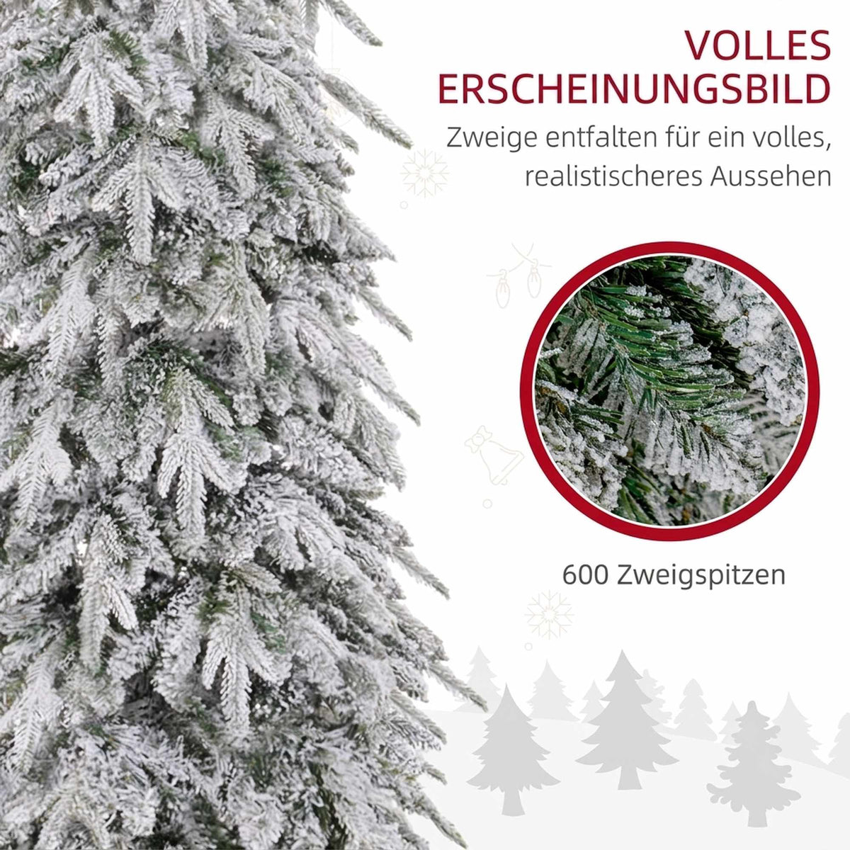 Artificial Christmas Tree 180cm with Snow and 600 Branches