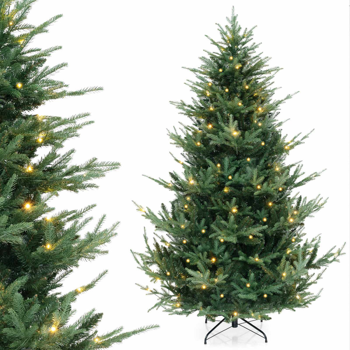 Artificial Christmas Tree 210 cm, 340 Warm White LEDs, 8 Modes