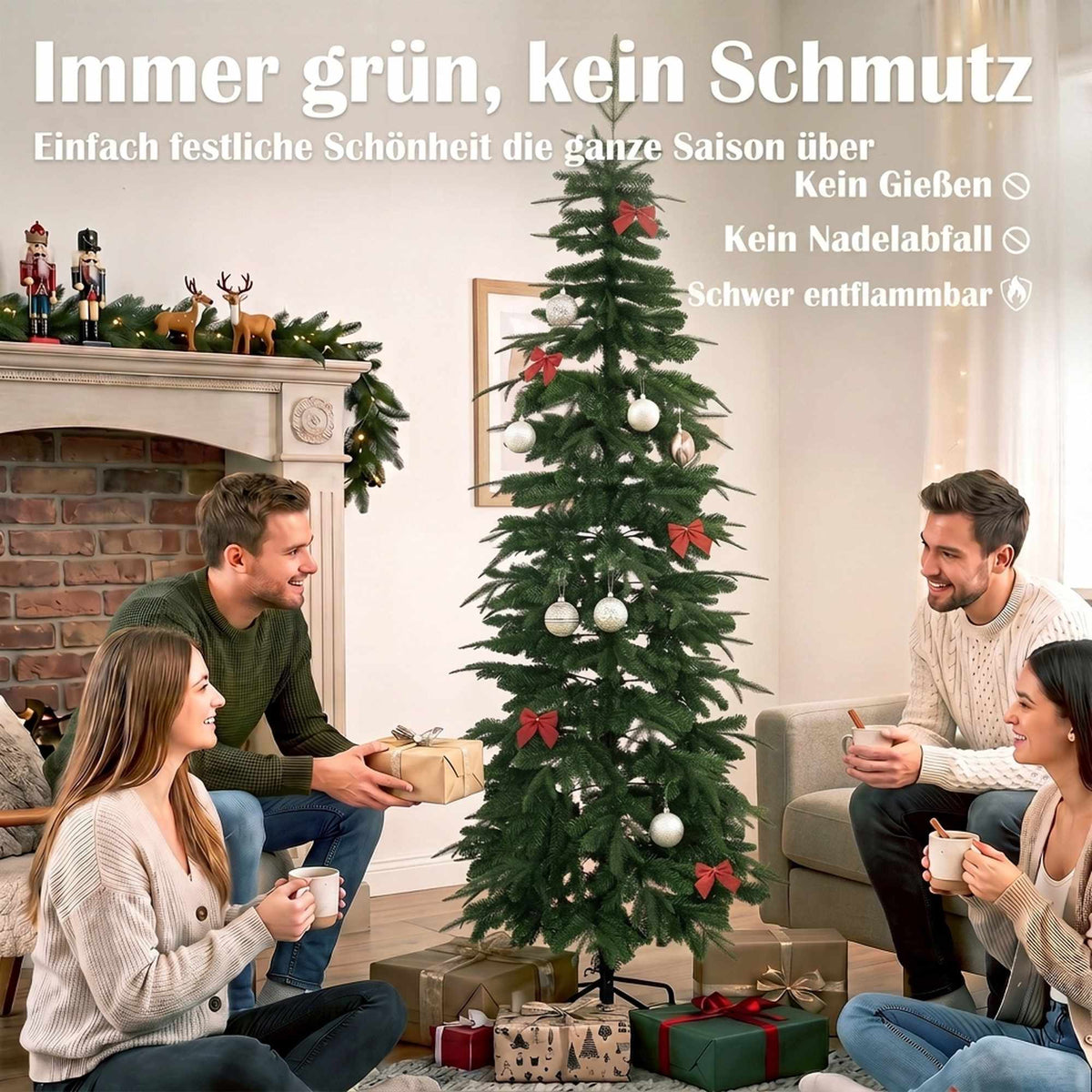 Artificial Christmas Tree, 210 cm Fir with Hinged Branches
