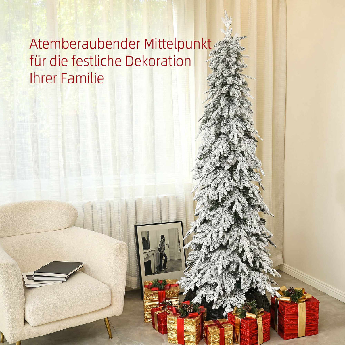Artificial Christmas Tree 210 cm with Snow and 800 Branches