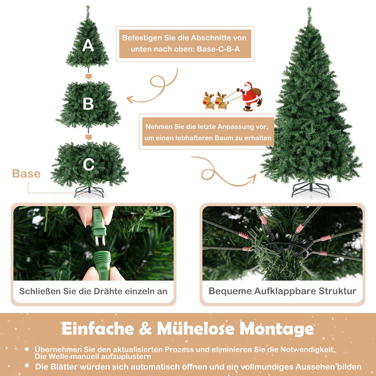 Artificial Christmas Tree 213 cm, 350 Multicolor LED