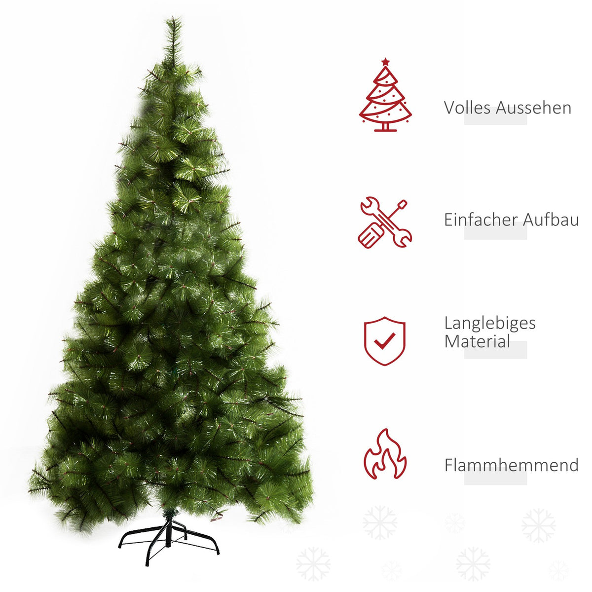 Artificial Christmas Tree 2.1 M Christmas Tree 505 Branches Dense Branches Easy Assembly Authentic Christmas Tree With Metal Stand