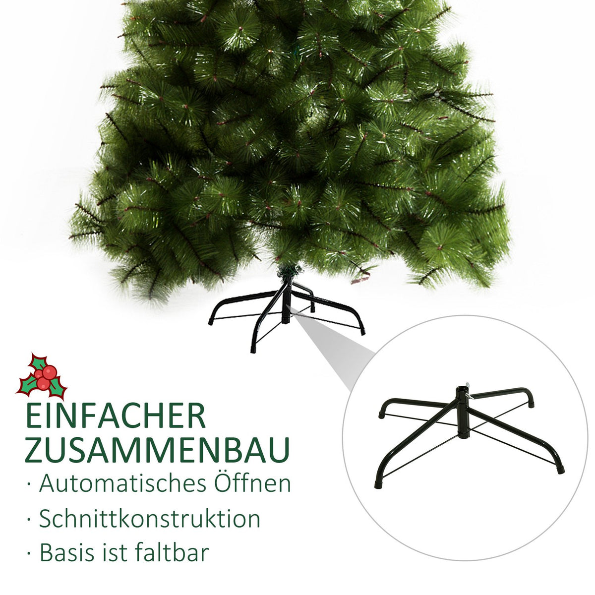 Artificial Christmas Tree 2.1 M Christmas Tree 505 Branches Dense Branches Easy Assembly Authentic Christmas Tree With Metal Stand