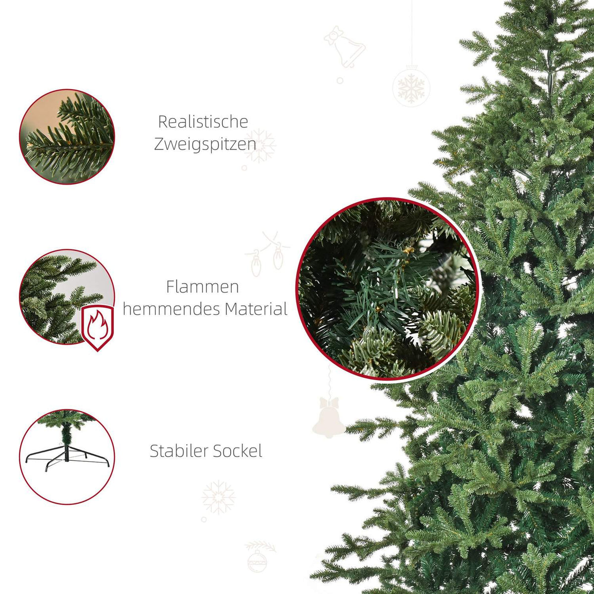 Artificial Christmas Tree 2.1 M Christmas Tree Pvc Pe Metal Green Ø105 X 210 Cm