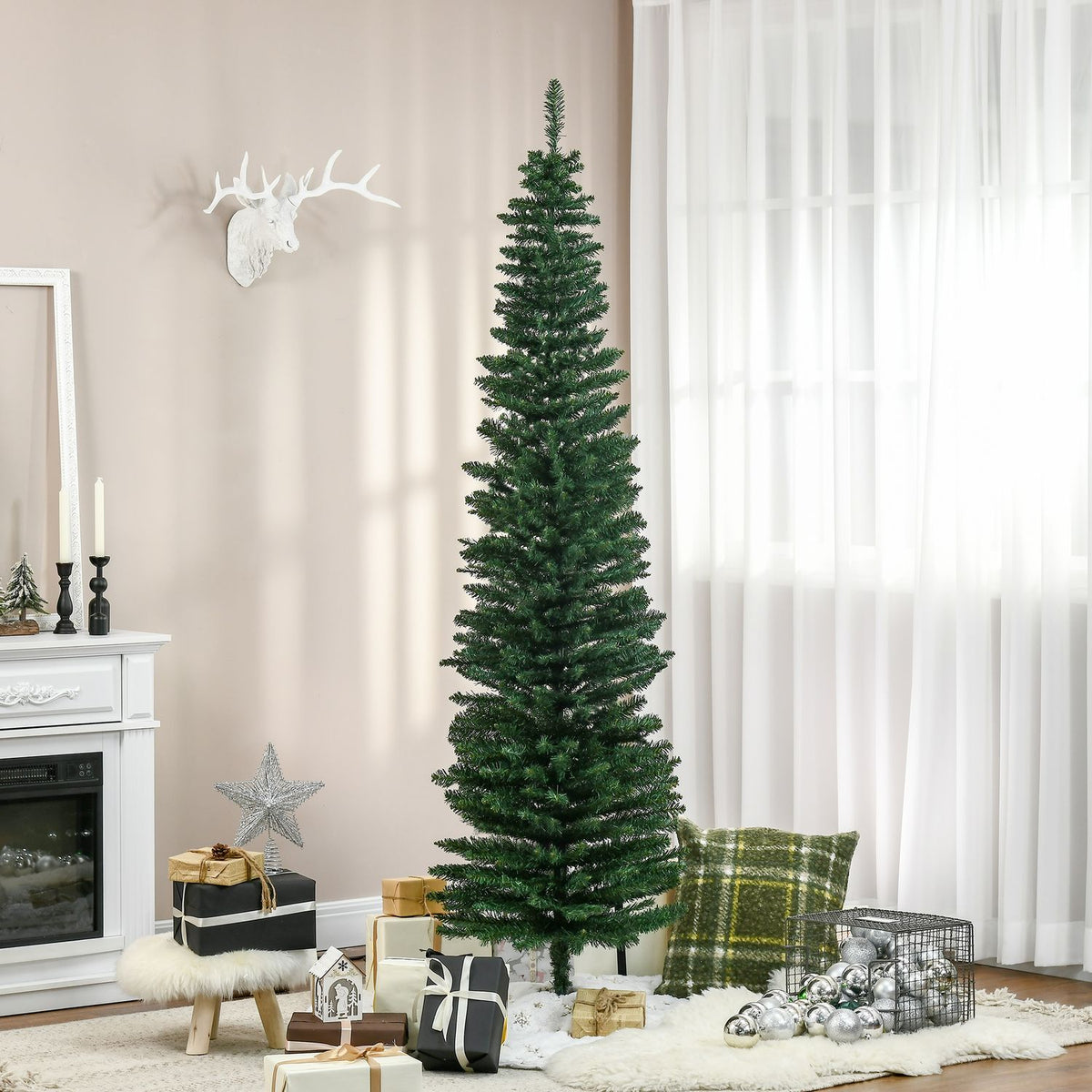 Artificial Christmas Tree, 2.1m, Realistic Plastic Branches