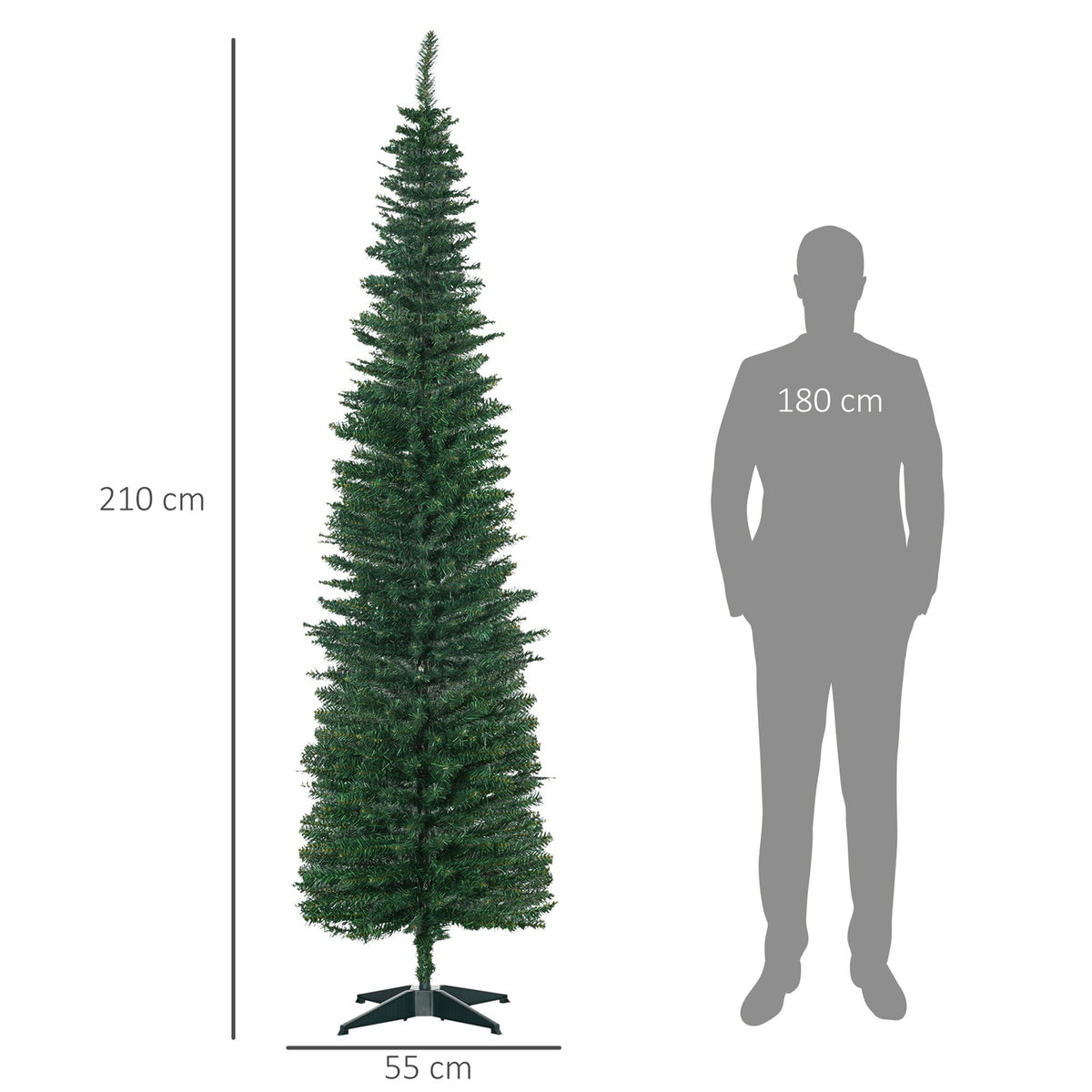 Artificial Christmas Tree, 2.1m, Realistic Plastic Branches