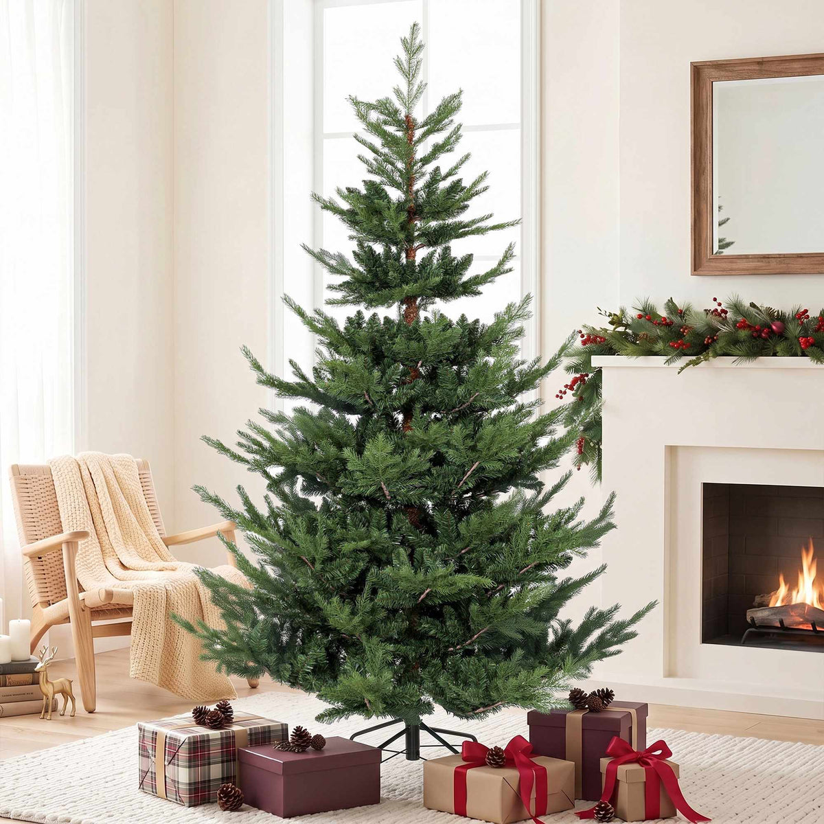 Artificial Christmas Tree, Realistic, 210cm, Green
