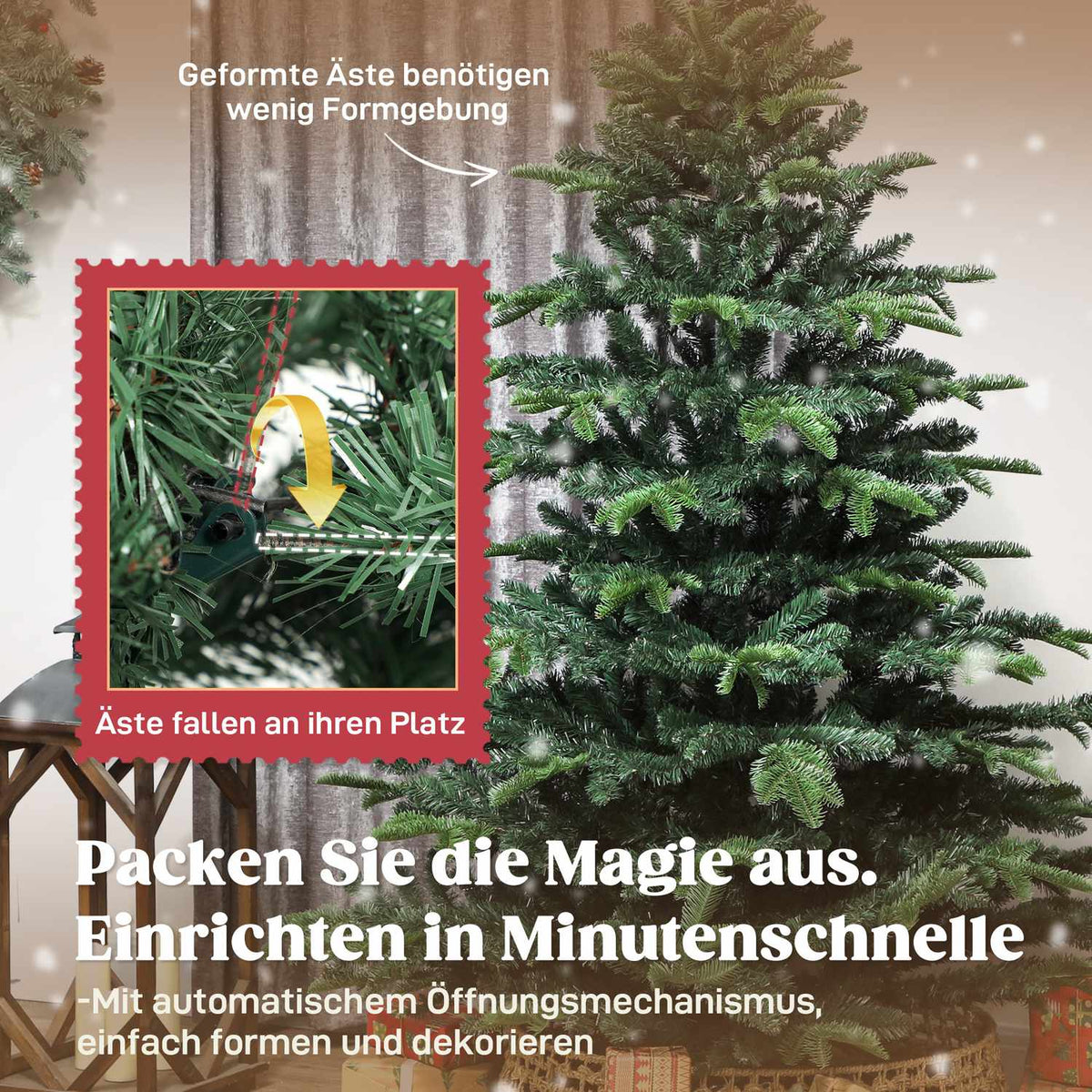 Artificial Christmas Tree, Realistic Branches, 180 cm, Green