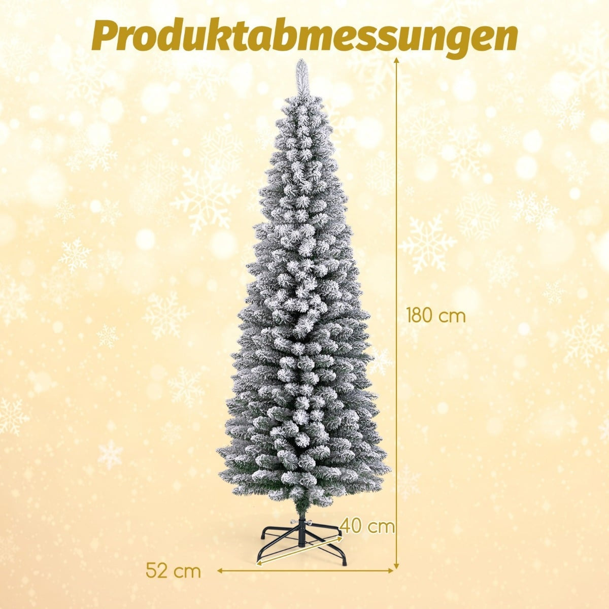 Artificial Christmas Tree, Snow-Flocked, 180 cm, PVC