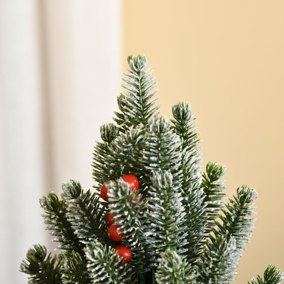 Artificial Christmas Tree Table Christmas Tree 170 Branches Snow-Covered Design With Plastic Base Berries Pine Cones Pe Pvc Ø27 X 47 Cm