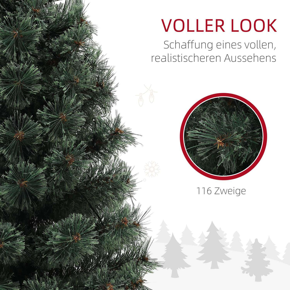Artificial Christmas Tree with LED Lights, 90cm Christmas Tree with Remote Control, 8 Light Modes, for Christmas Decoration, Indoor, Green