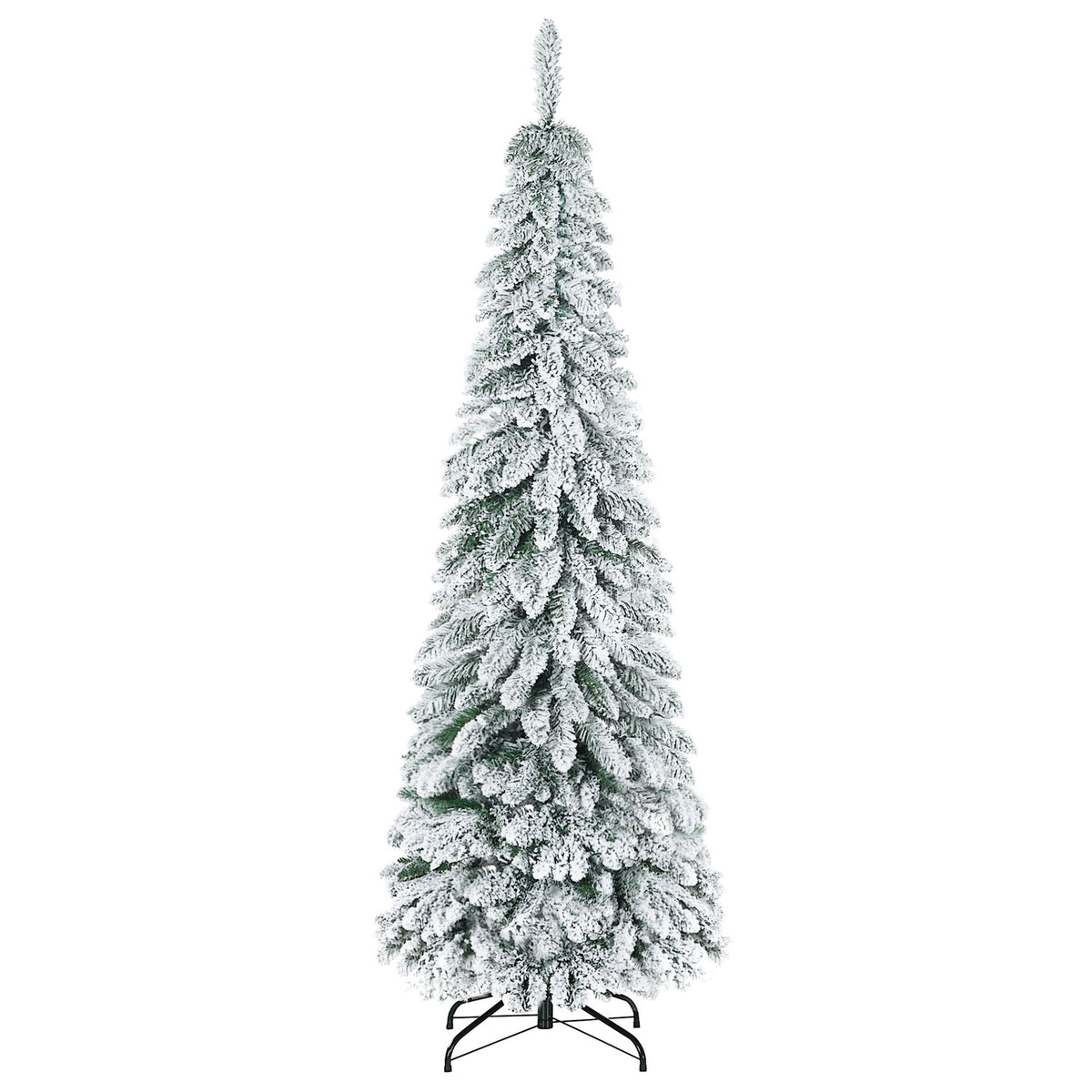 Artificial Christmas tree 180 cm artificial Christmas tree with artificial snow and base, 523 branch tips for festive decoration