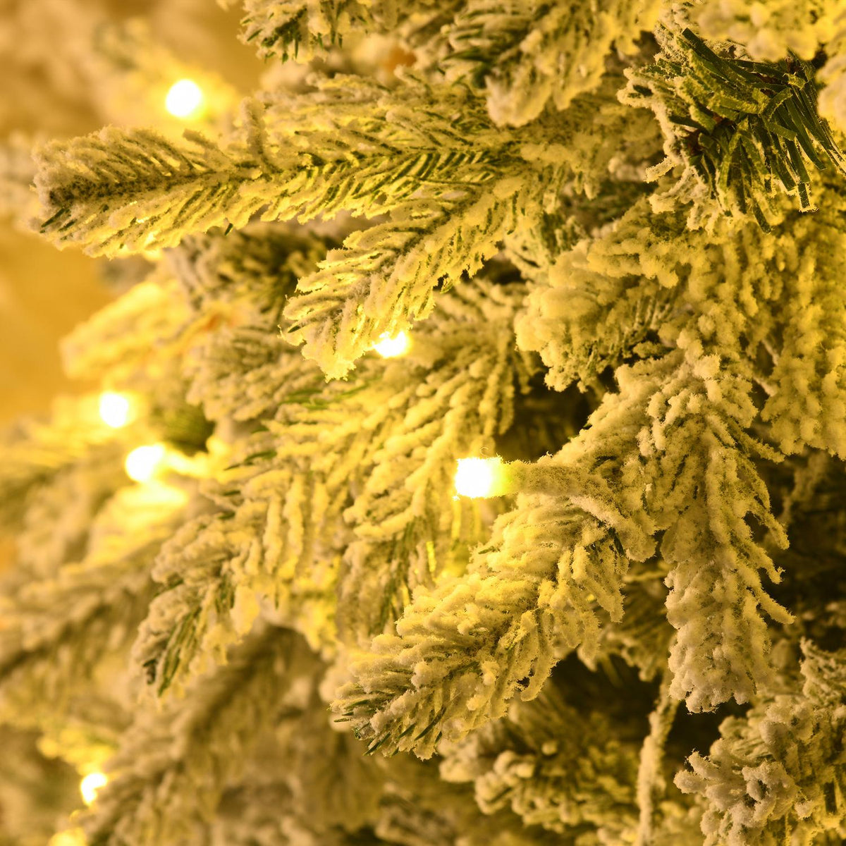 Artificial Christmas tree with light, 180 cm artificial fir with artificial snow, base, artificial Christmas tree with 888 branch tips for Christmas, indoor