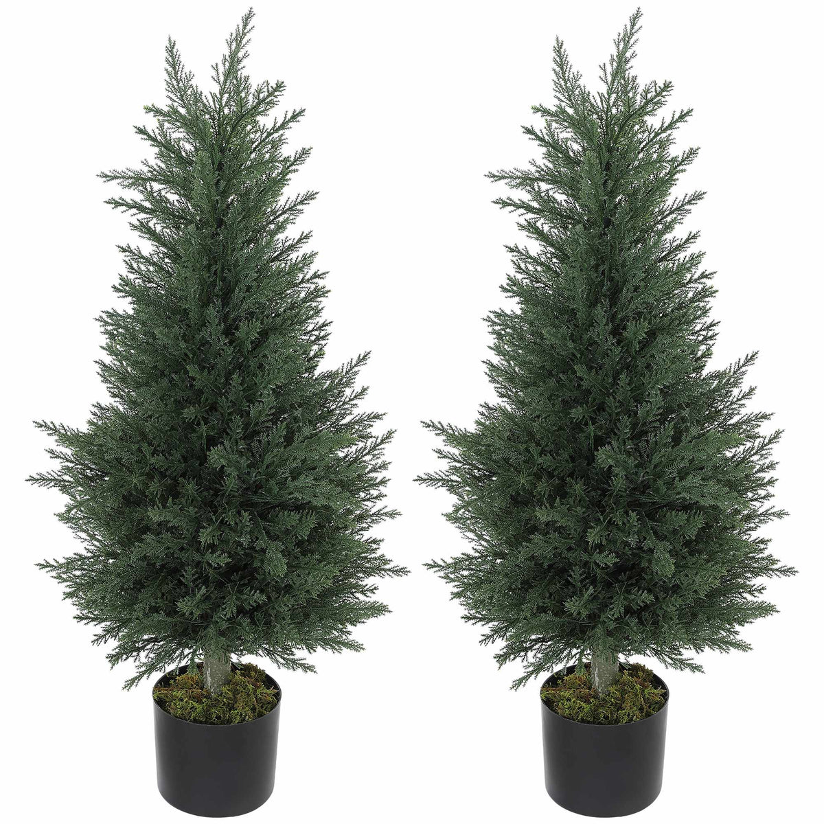 Artificial Cypress Plants, UV Resistant, Set of 2