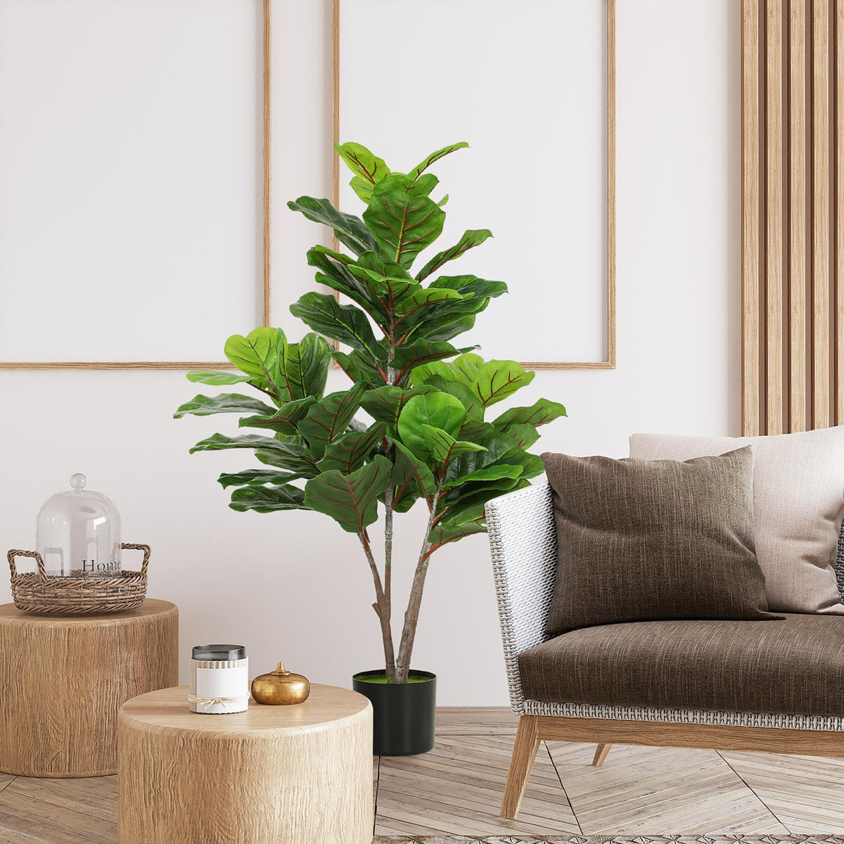 Artificial Fiddle Leaf Fig Tree, 110cm, Potted Decor