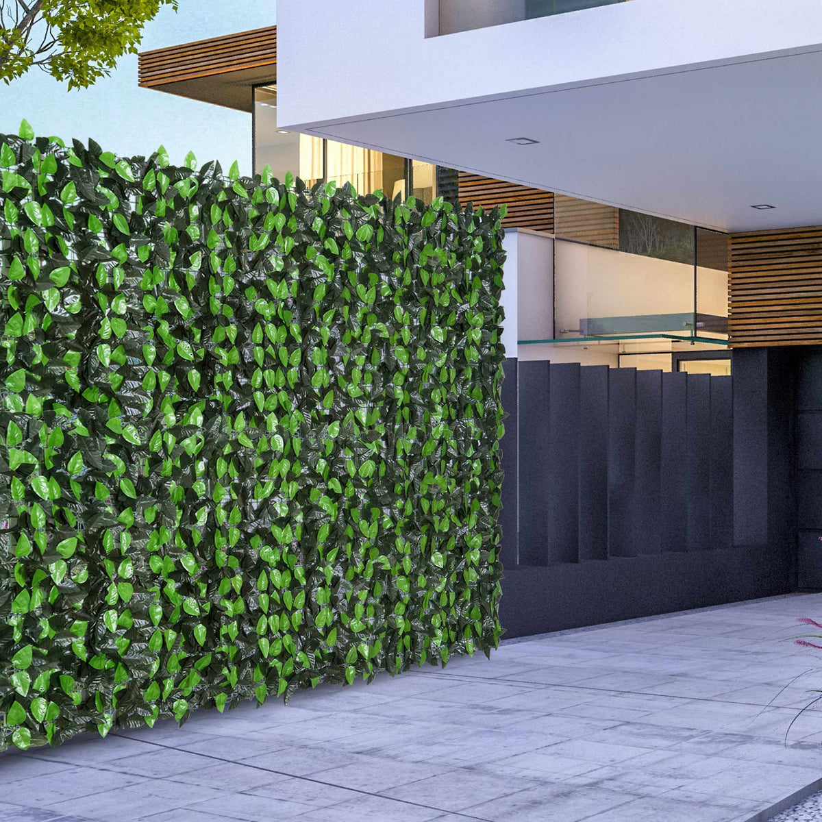 Artificial Greenery Privacy Fence, 300x100 cm, Dark Green