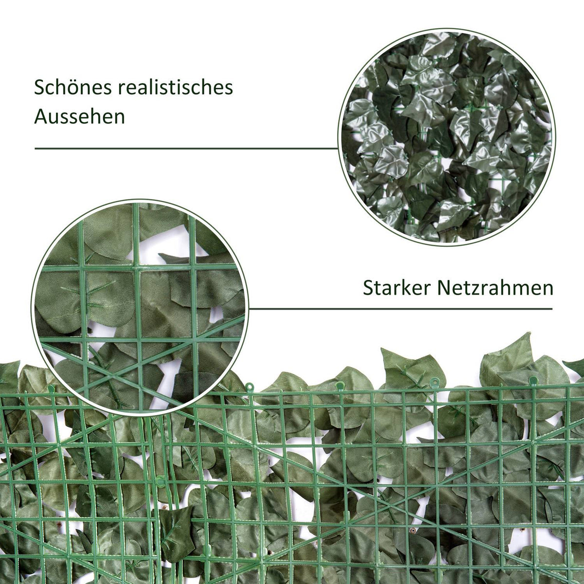 Artificial Hedge Privacy Hedge Plants Hedge Wall Decoration Dark Green 300 X 150 Cm