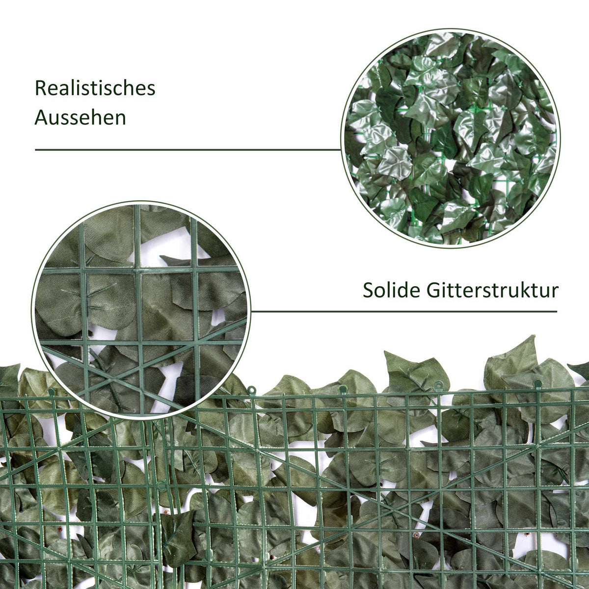 Artificial Hedge Privacy Screen, 240x100cm, Dark Green