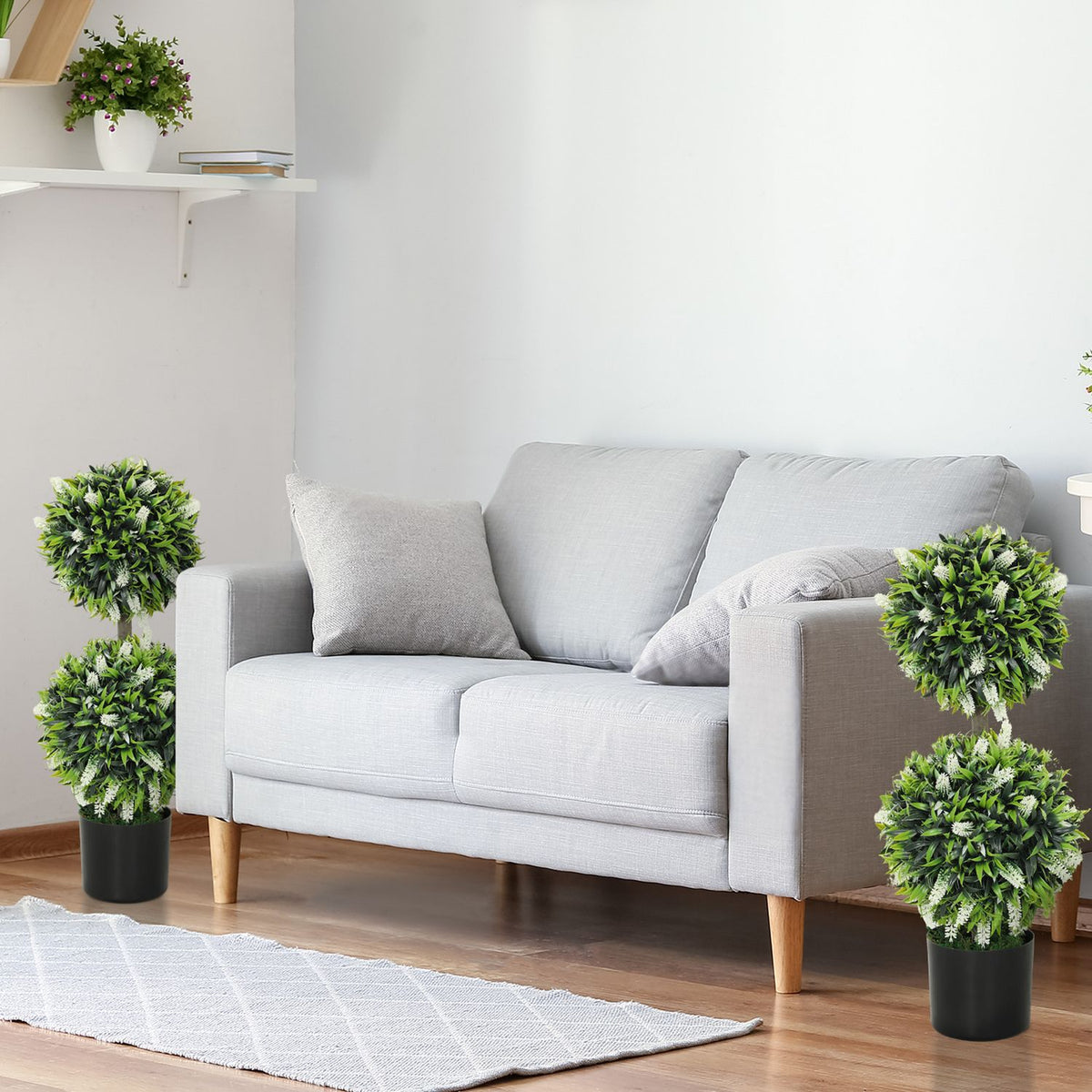 Artificial Lavender Trees, 70 cm, Set of 2, Indoor/Outdoor