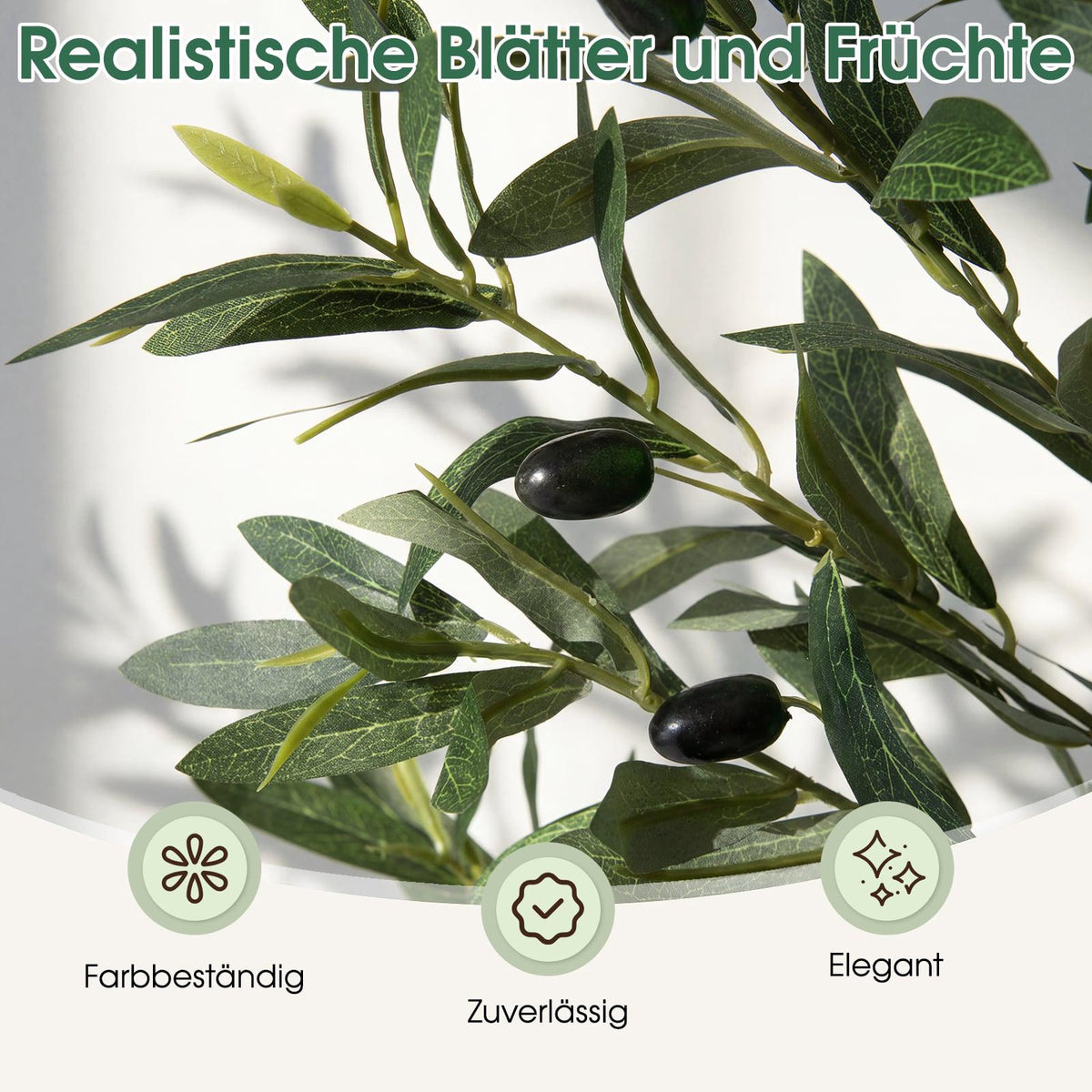Artificial Olive Tree with Realistic Fruits & Moss, 1.8m