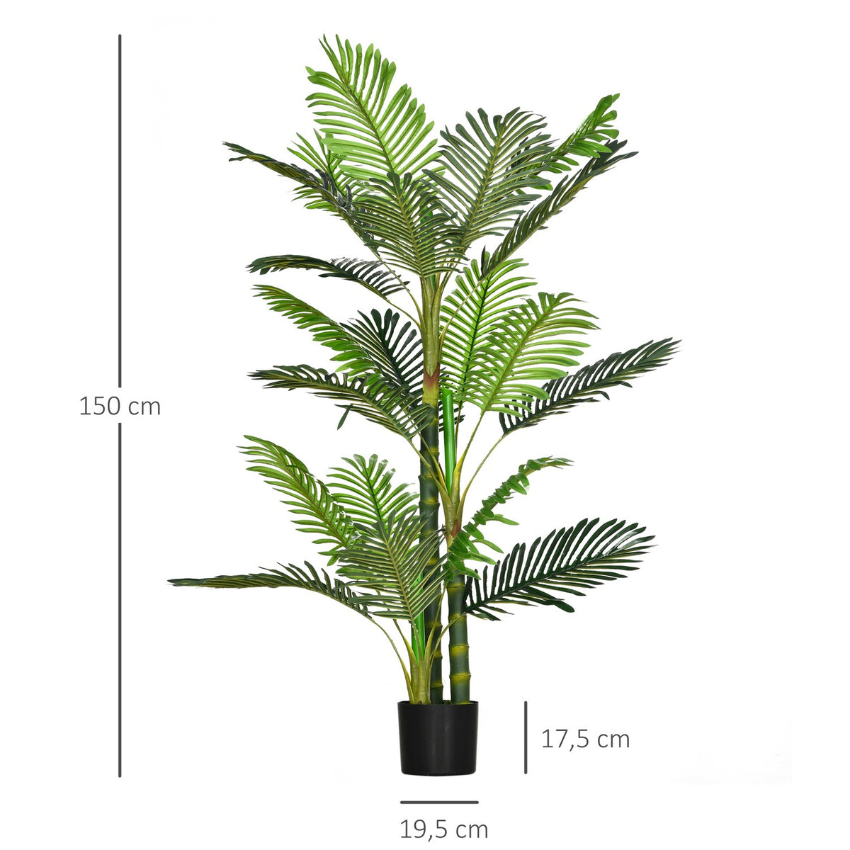 Artificial Palm Tree Artificial Plant Cement Filling 150Cm Indoor Green