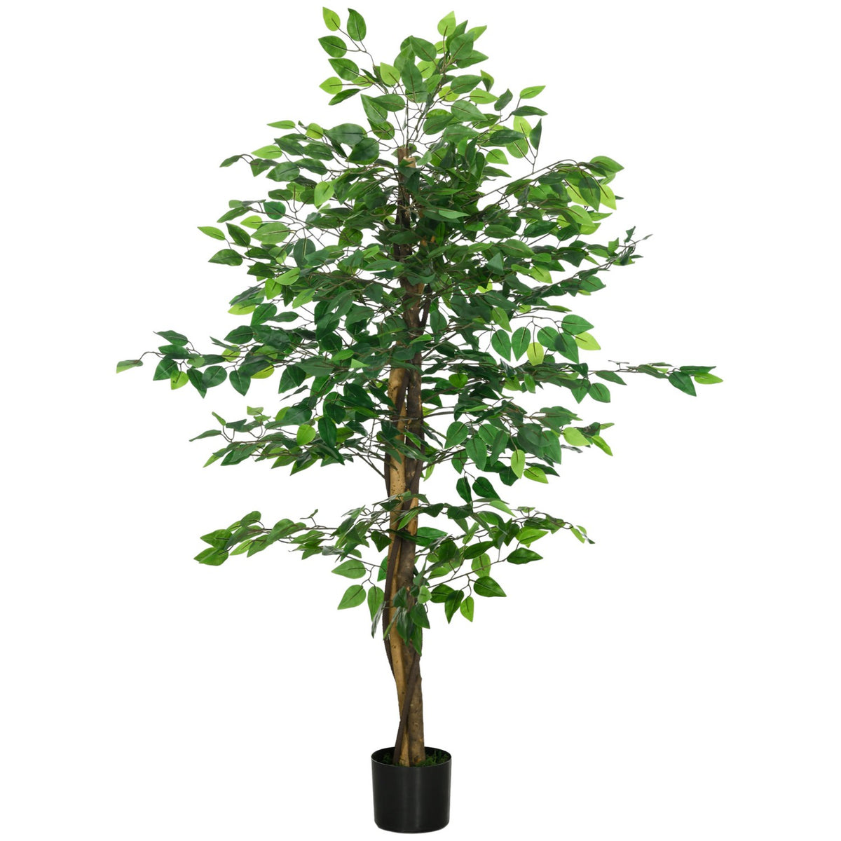 Artificial Plant, 150cm Artificial Plant with Planter, Artificial Moss, Artificial Ficus Artificial Tree, Houseplant for Living Room, Green