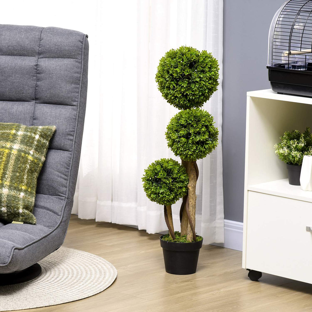 Artificial Plant, Artificial Plant, 90Cm Boxwood In Flower Pot, Artificial Tree With Uv Protection, Houseplant For Living Room, Balcony, Light Green