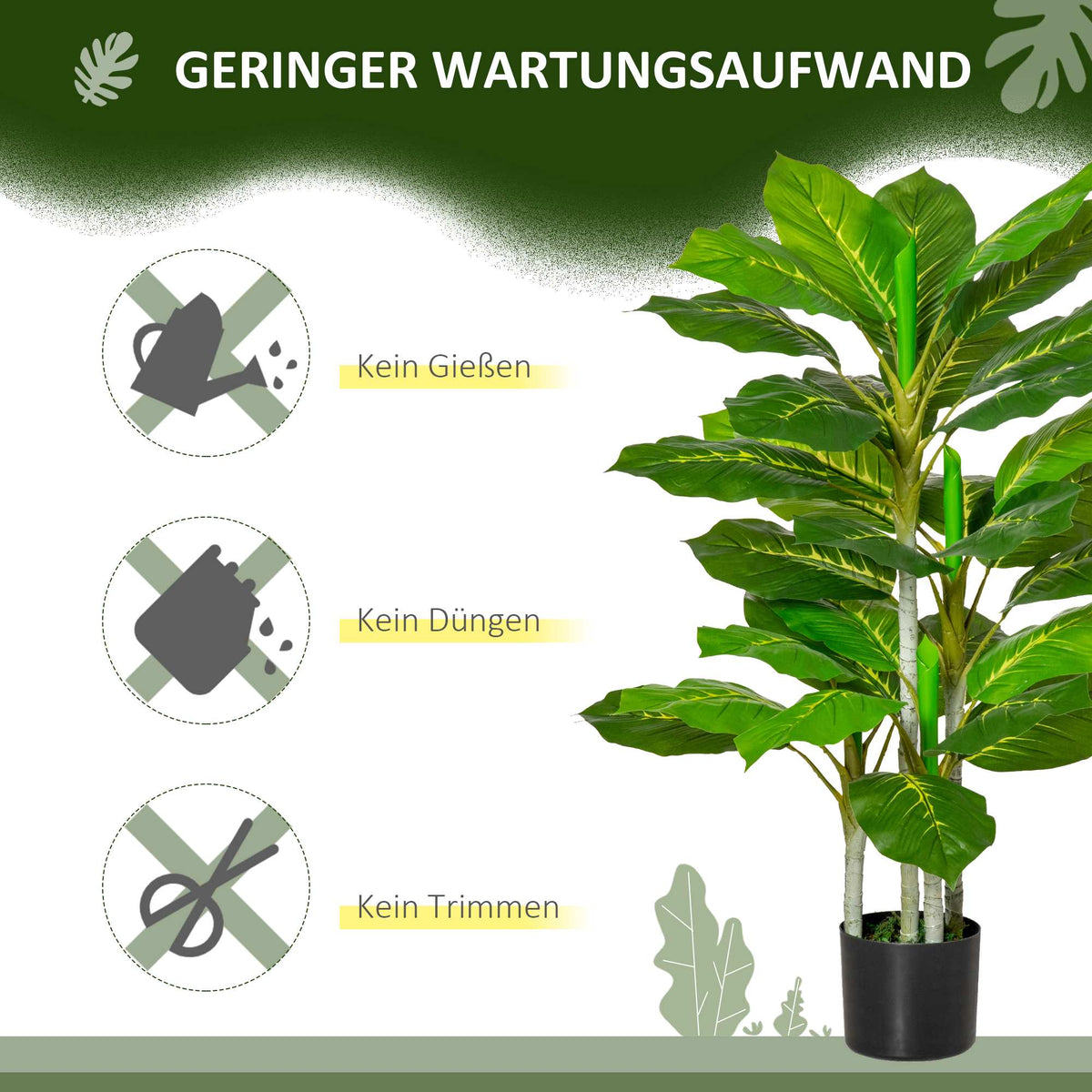 Artificial Plant with Pot, 95 cm, 33 Leaves