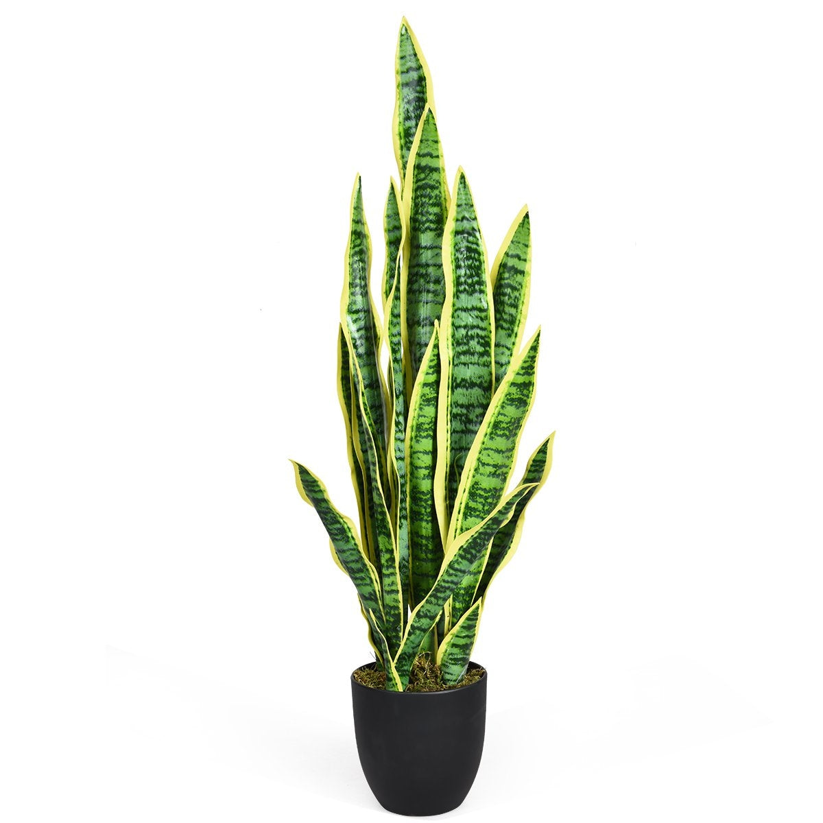 Artificial Snake Plant with Sturdy Pot Faux Agave Artificial Plant for Home & Office 90 cm Yellow