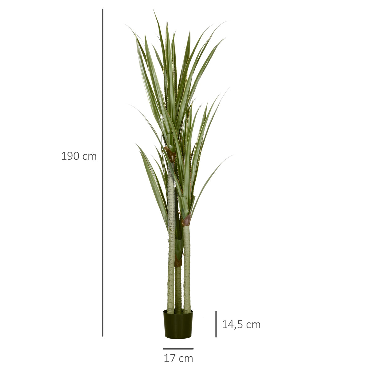 Artificial Yucca Plant, 190 cm, Indoor/Outdoor, Low Maintenance