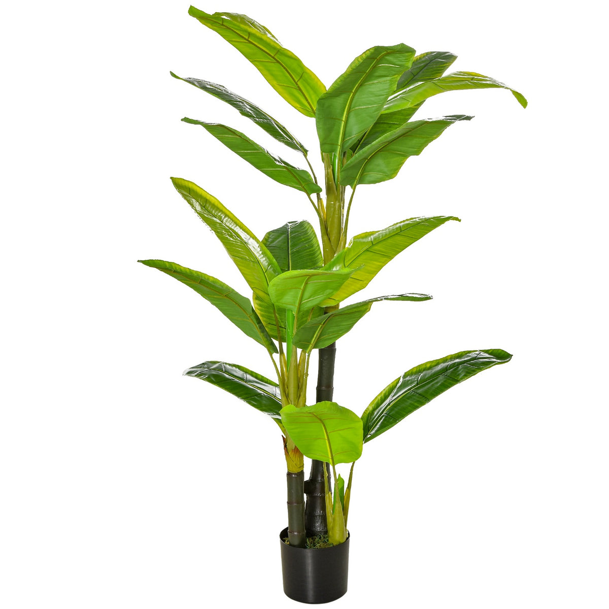 Artificial banana tree Decorative artificial plant, 150 cm, for indoor and outdoor use, in a plastic pot
