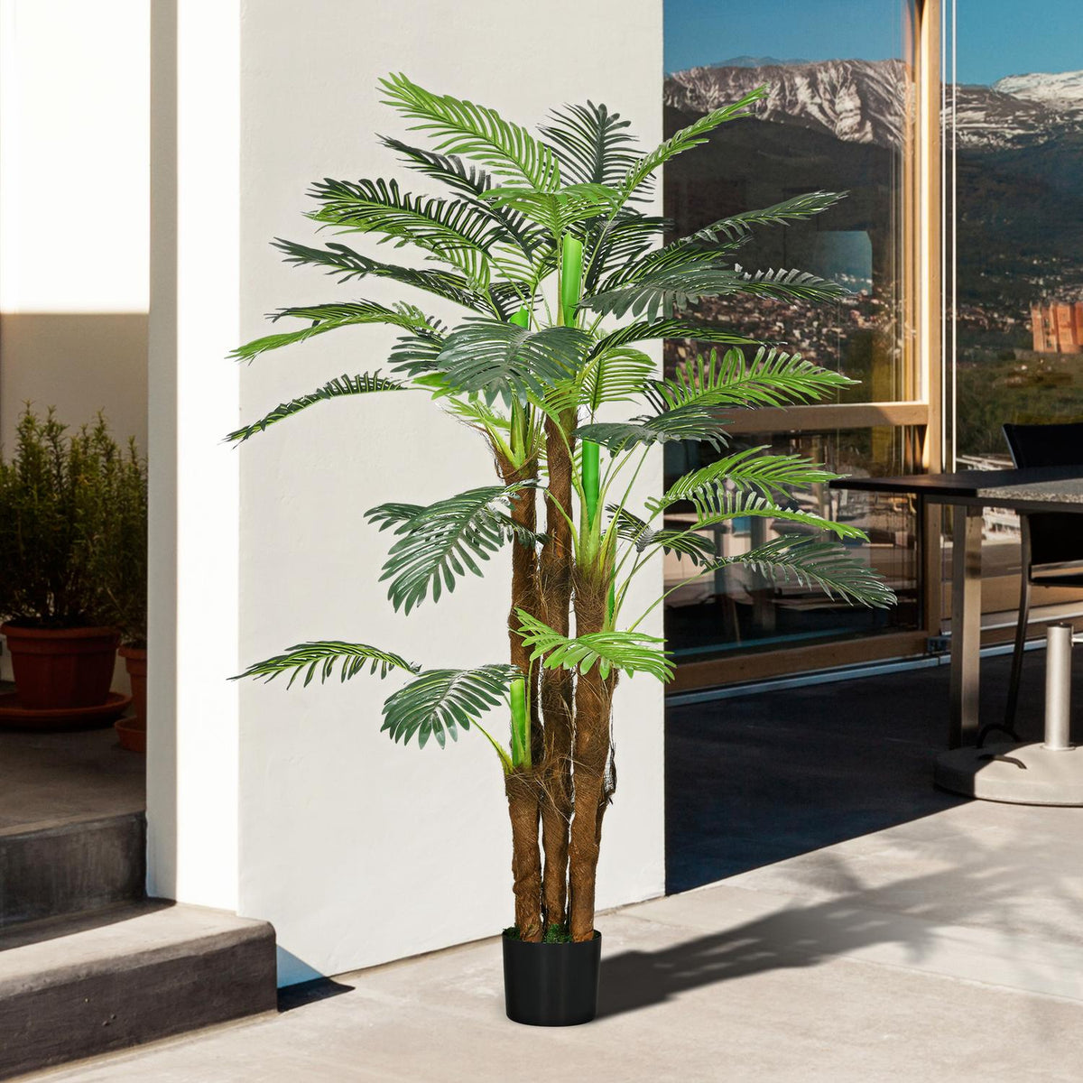 Artificial plants, artificial palm tree, 160 cm artificial plant with 36 branches, houseplant, artificial tree, plant decoration for indoor, outdoor, green