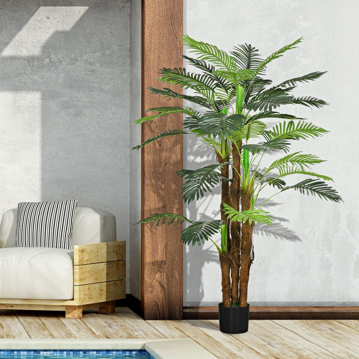 Artificial plants, artificial palm tree, 160 cm artificial plant with 36 branches, houseplant, artificial tree, plant decoration for indoor, outdoor, green