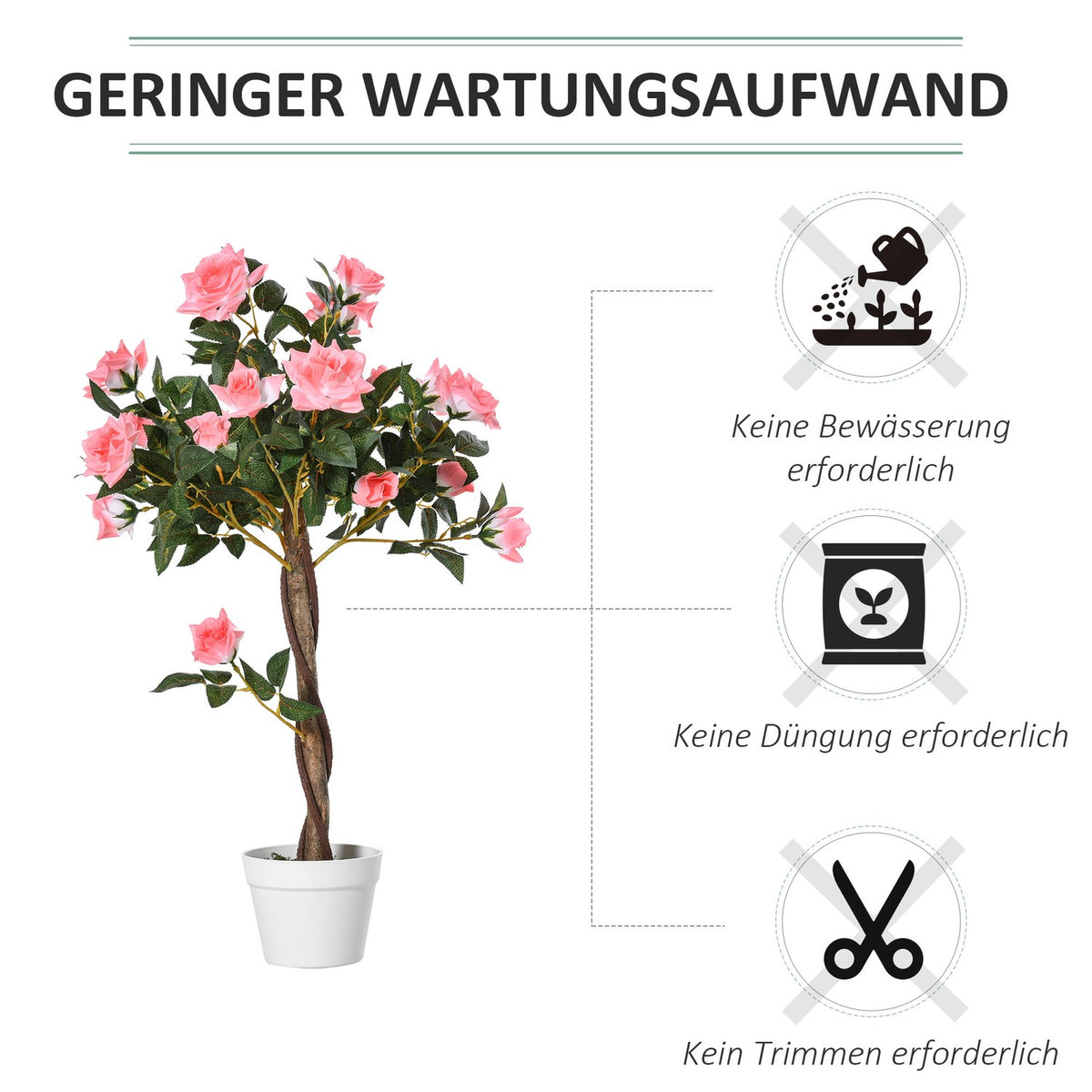 Artificial tree, artificial plant in cement pot, artificial plant