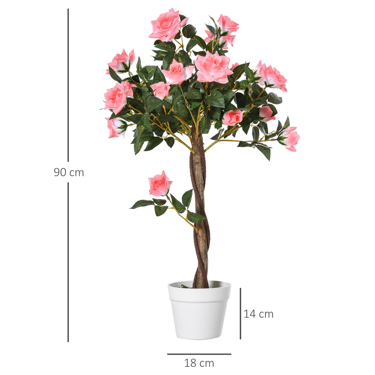 Artificial tree, artificial plant in cement pot, artificial plant
