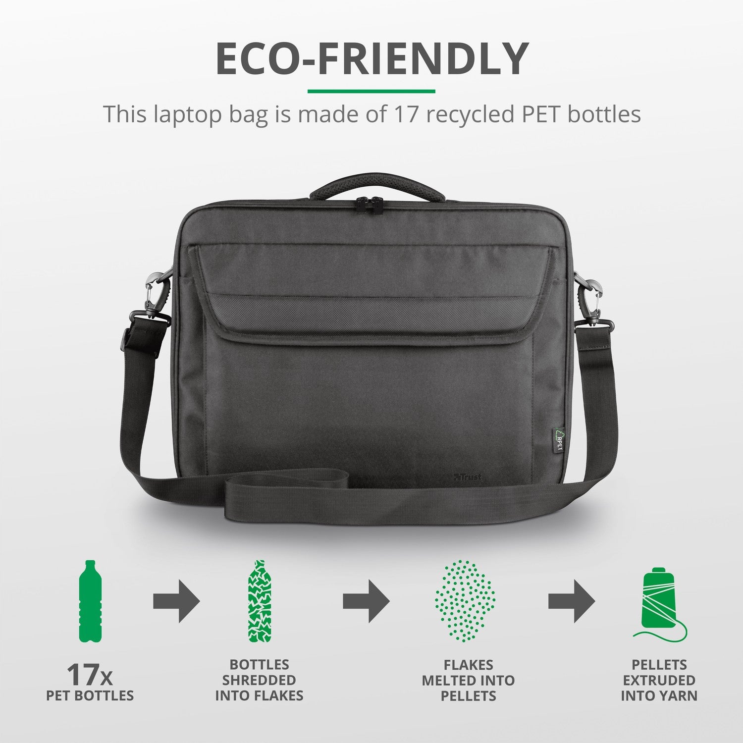 Atlanta Laptop bag 15.6" Eco-friendly Black