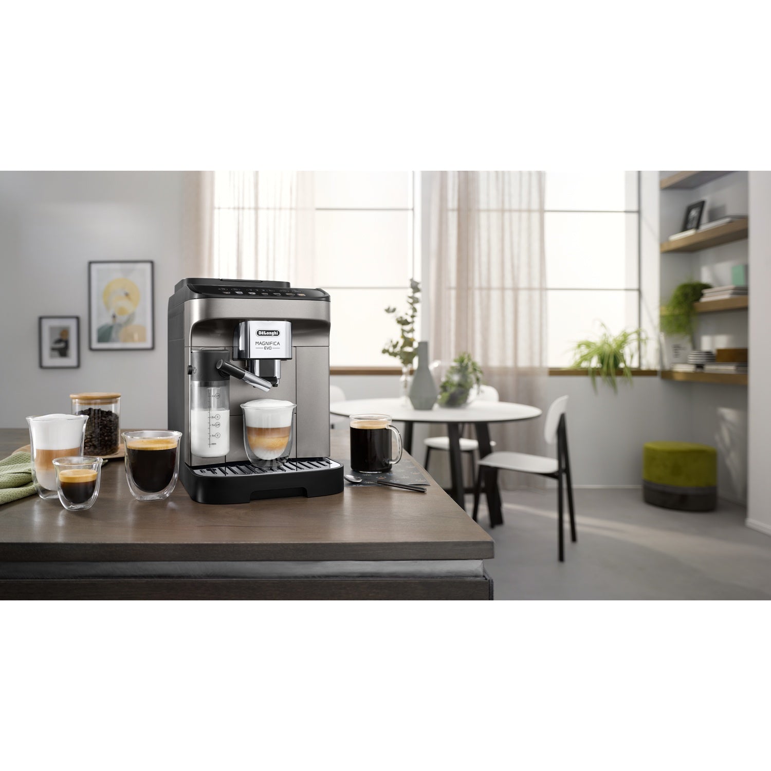 Automatic Espresso Machine with Milk Frother, 7 Coffee Options