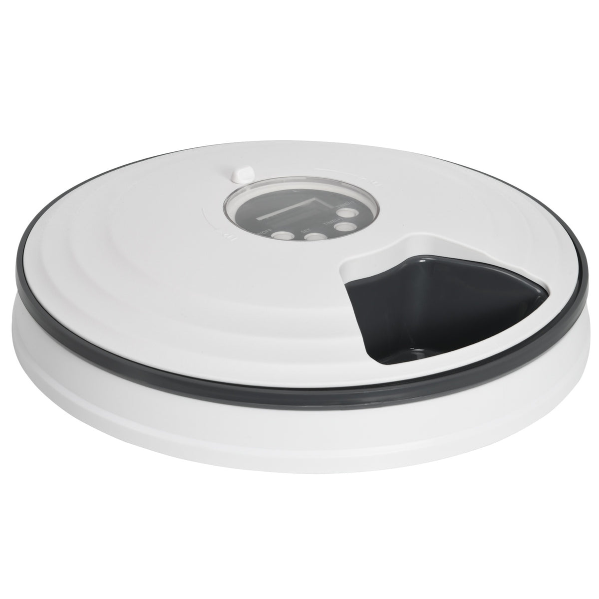 Automatic Pet Feeder 6 Compartments For Cats And Dogs 4 Meals Programmable Led Display Timer White+Grey