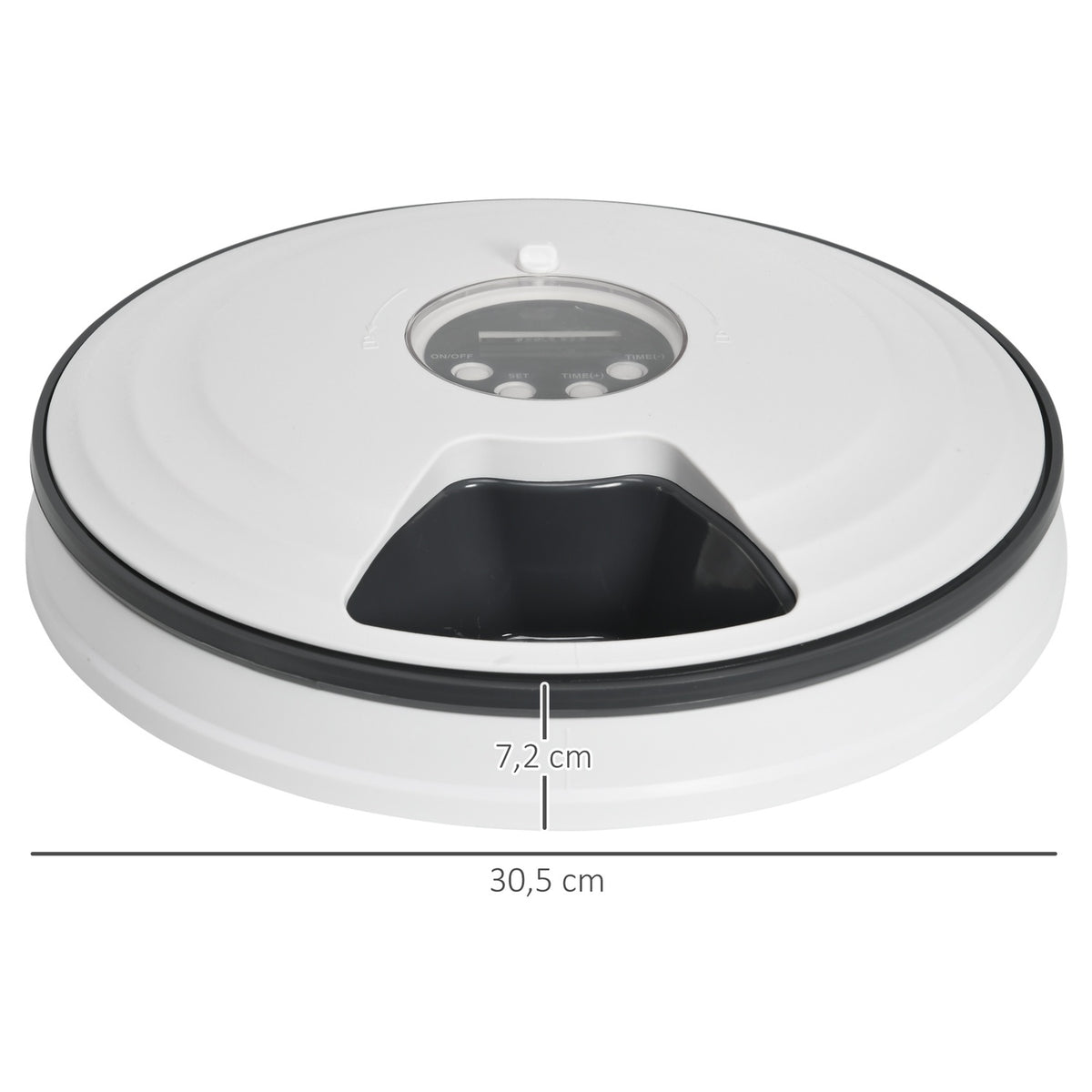 Automatic Pet Feeder 6 Compartments For Cats And Dogs 4 Meals Programmable Led Display Timer White+Grey