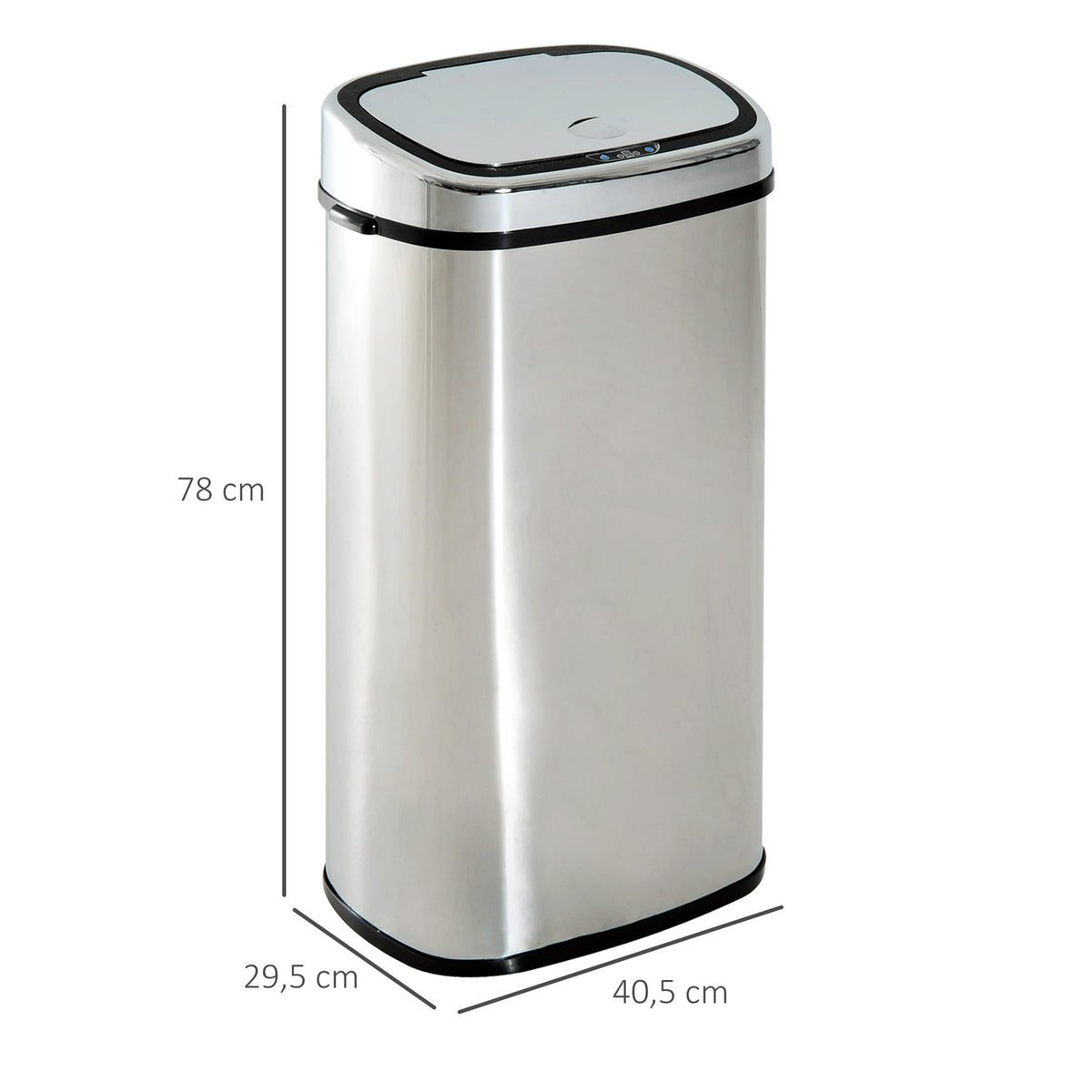 Automatic Waste Bin With Sensor, Kitchen, Stainless Steel, Silver, 68L