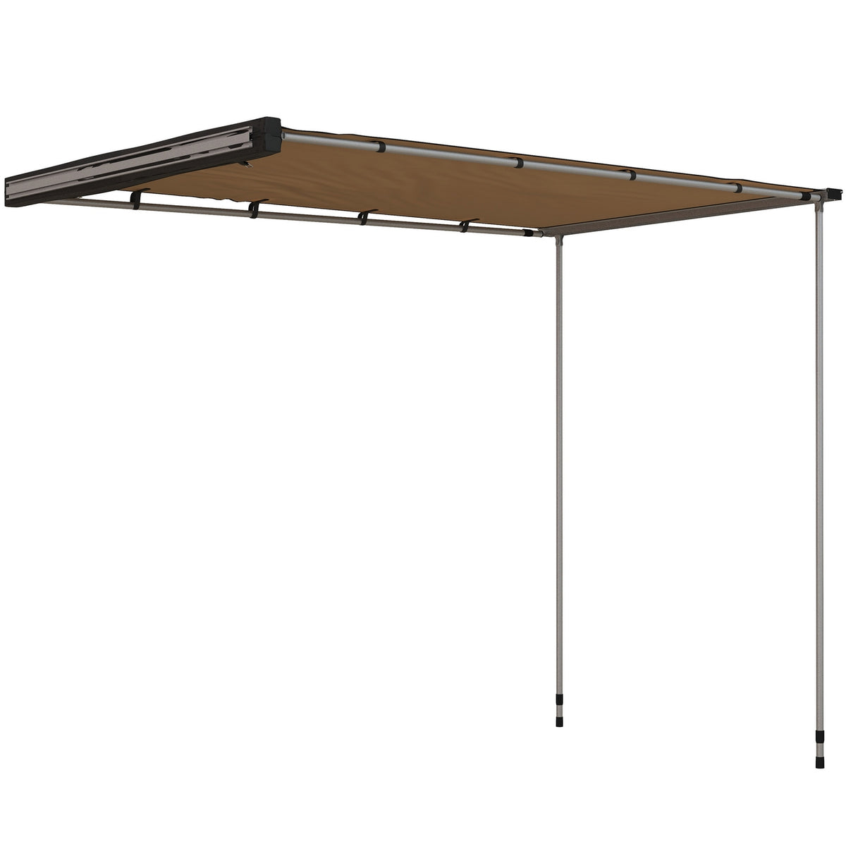 Awning 1.6 x 2.5 m for caravans & SUVs, extendable awning, water-repellent sun protection roof in khaki