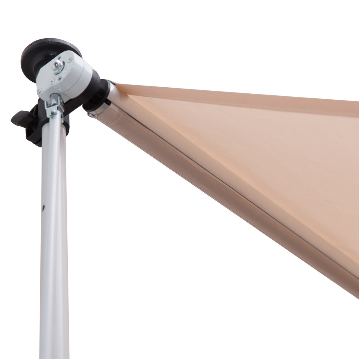 Awning Folding Arm Awning Clamp Awning Height Adjustable Sun Protection Folding Arm Hand Crank Balcony Aluminum Beige 300 X 150Cm