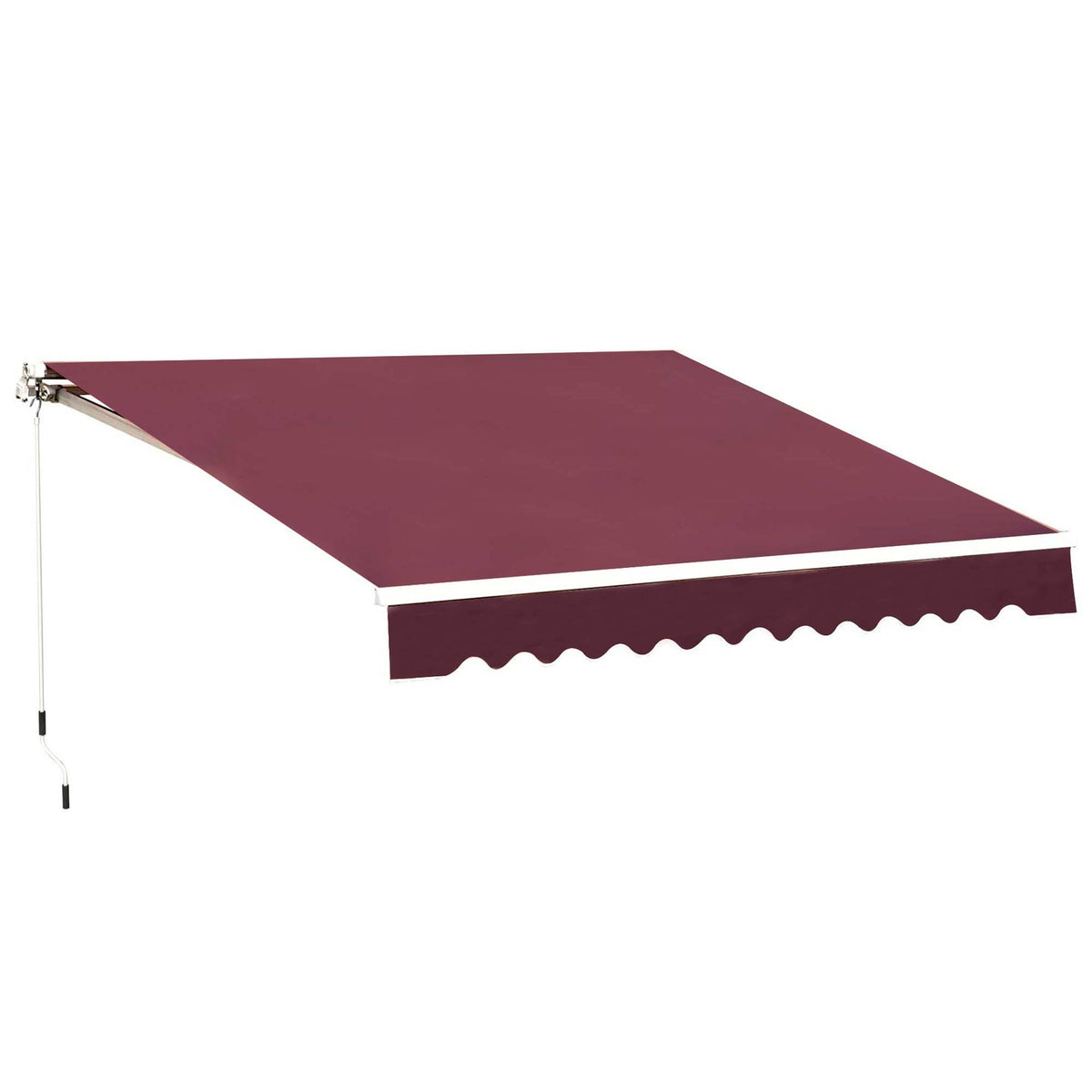 Awning, Folding Arm Awning For Balcony, Sun Protection, 3X2.5M, Wine Red, Aluminum + Polyester