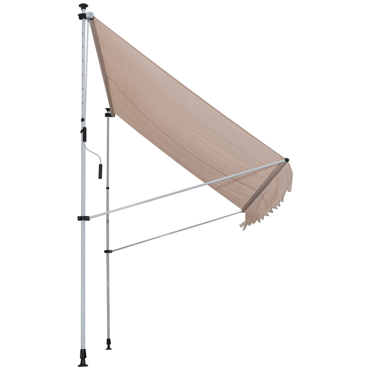 Awning, Folding Arm Awning, Height-Adjustable Clamp Awning, 200X150Cm, Cream White, Aluminum