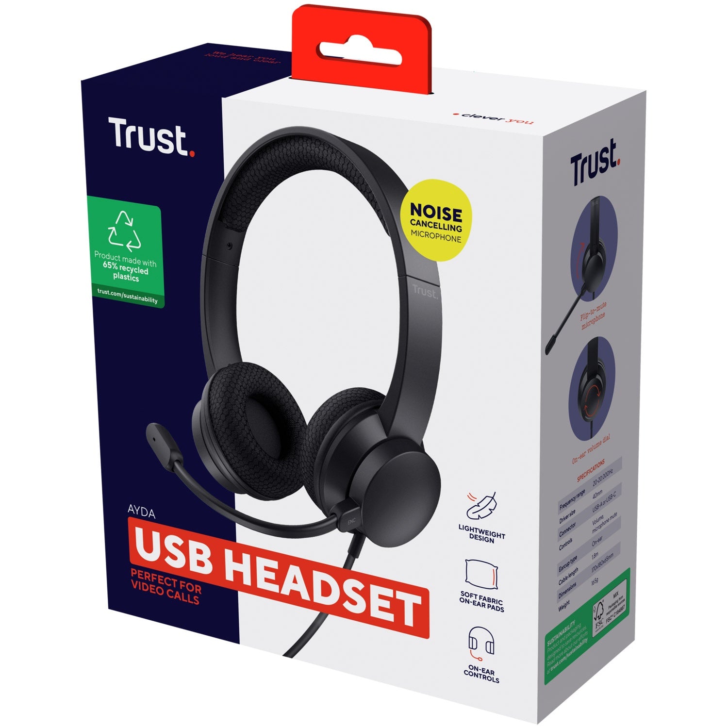 Ayda PC headset ENC USB Black