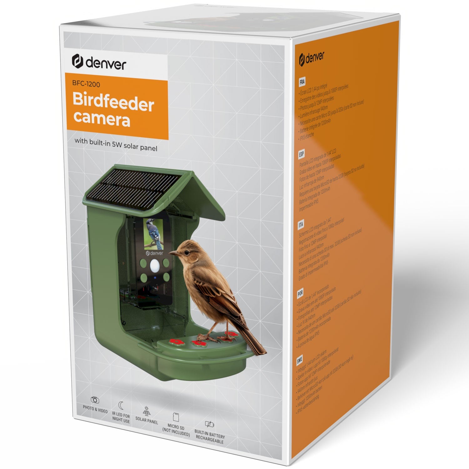 BFC-1200 Smart bird feeder with camera and solar cells